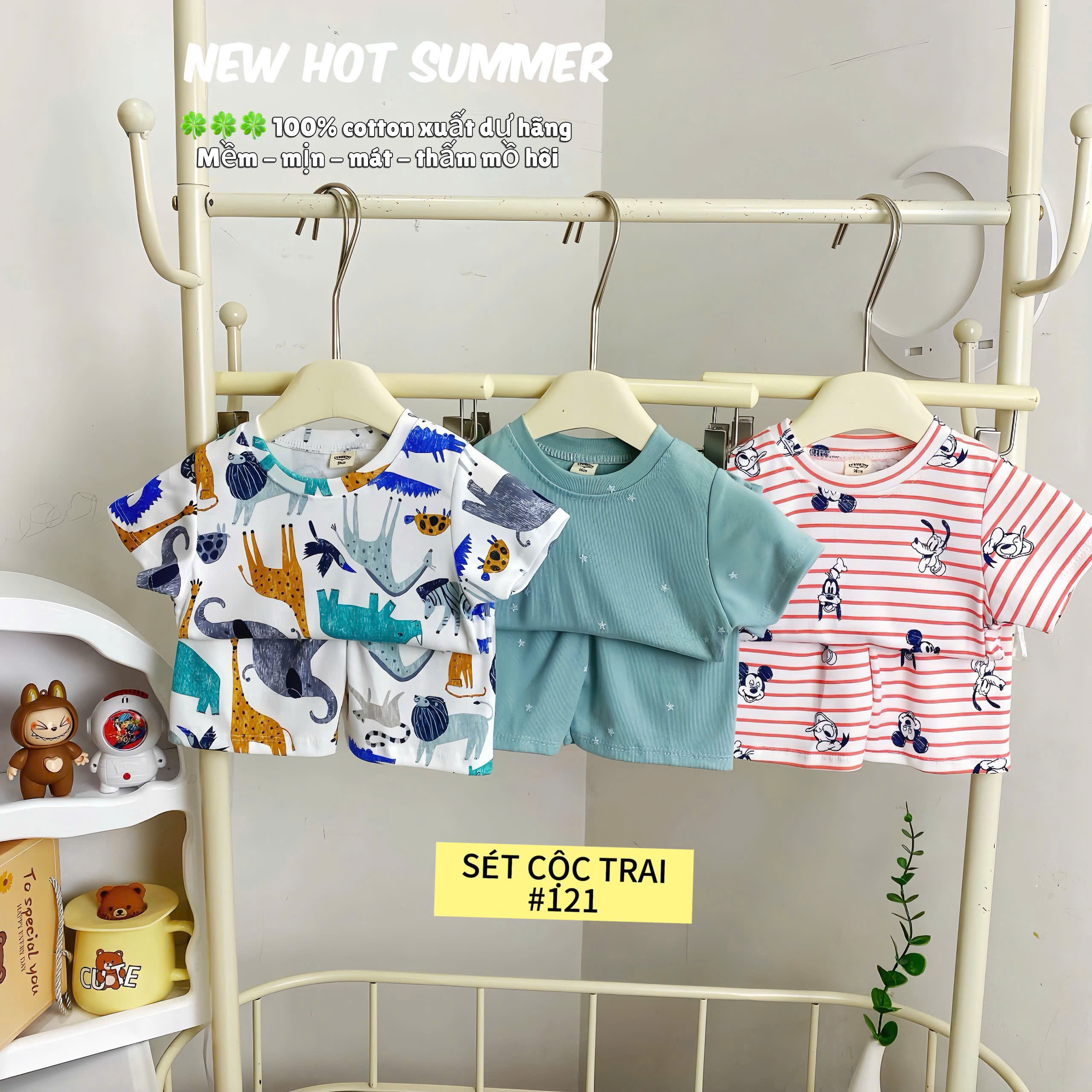 LYNHKIDS_SET 3 BỘ CỘC TAY XUẤT DƯ BÉ TRAI – Mẫu mới nhất 2025