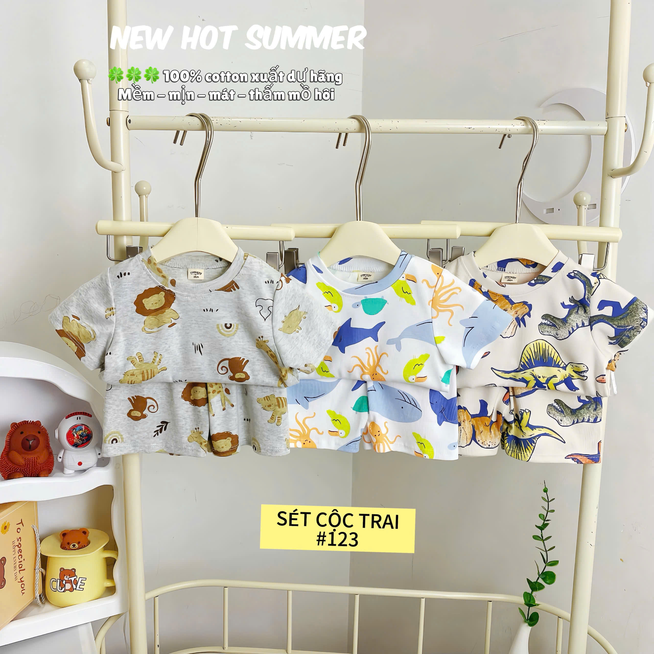 LYNHKIDS_SET 3 BỘ CỘC TAY XUẤT DƯ BÉ TRAI – Mẫu mới nhất 2025