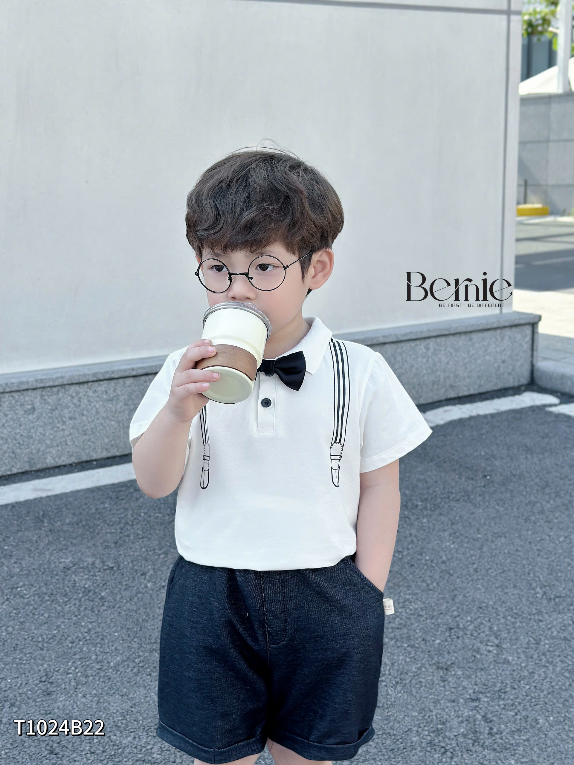 BERNIE – SET CÔNG TỬ ÁO POLO QUẦN DA CÁ CHO BÉ TRAI
