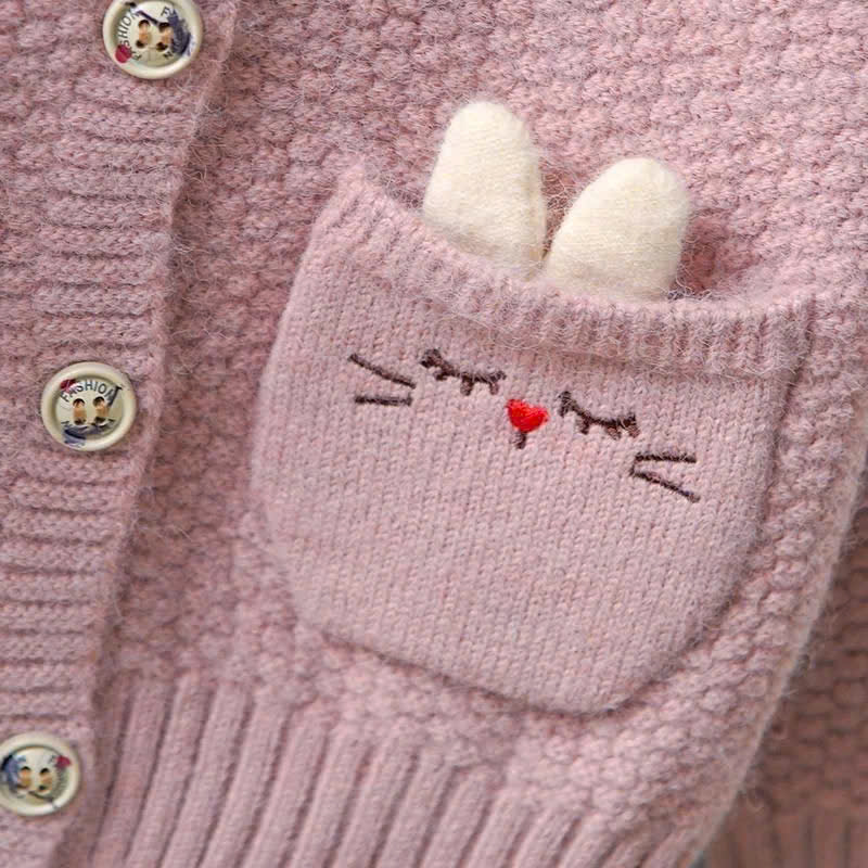 QC_ÁO KHOÁC LEN MÈO CARDIGAN BÉ GÁI