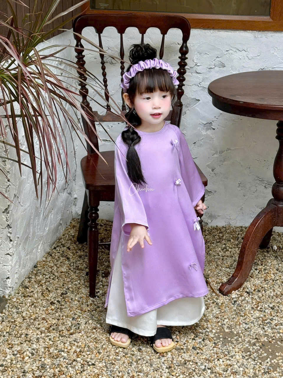 SET ÁO DÀI TÍM MÔNG MƠ CHO BÉ GÁI