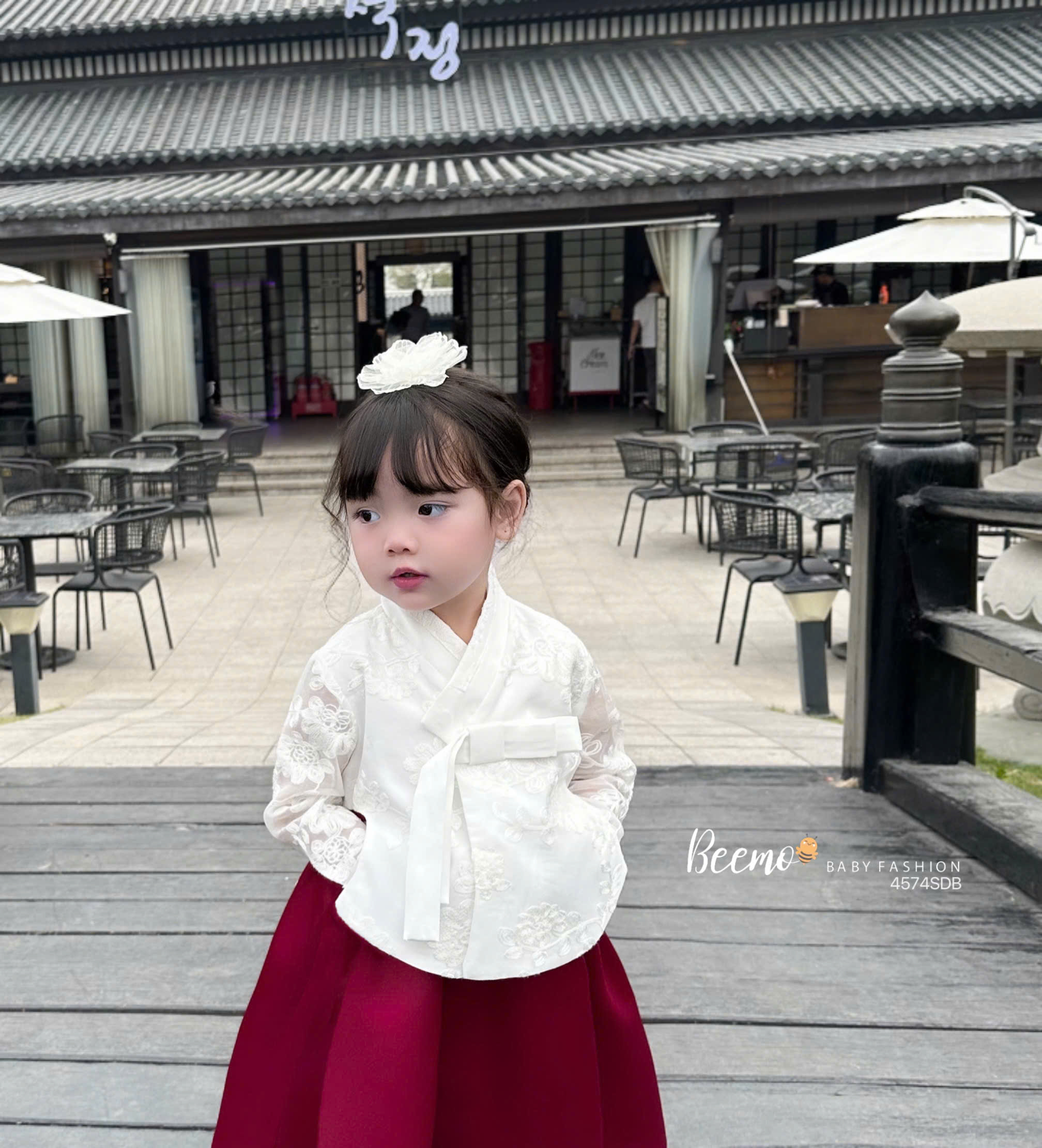 BEEMO_SET HANBOK TAFTA ĐẲNG CẤP, PHỐI REN HOA TINH TẾ CHO BÉ GÁI