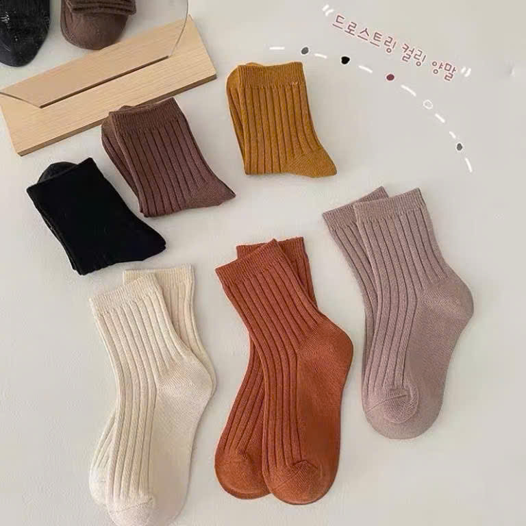 SET 5 ĐÔI TẤT TRƠN CỔ CAO CHO BÉ YÊU
