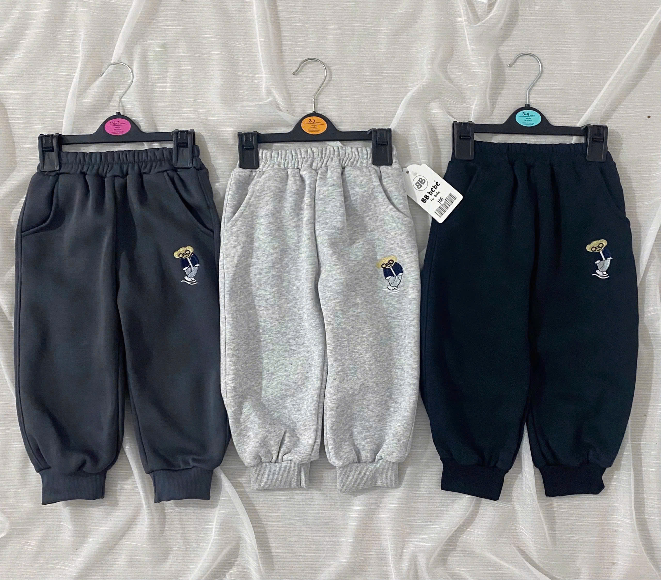 SET 3 QUẦN NỈ BÉ TRAI SIÊU DÀY SIÊU ẤM HÌNH GẤU DỄ THƯƠNG