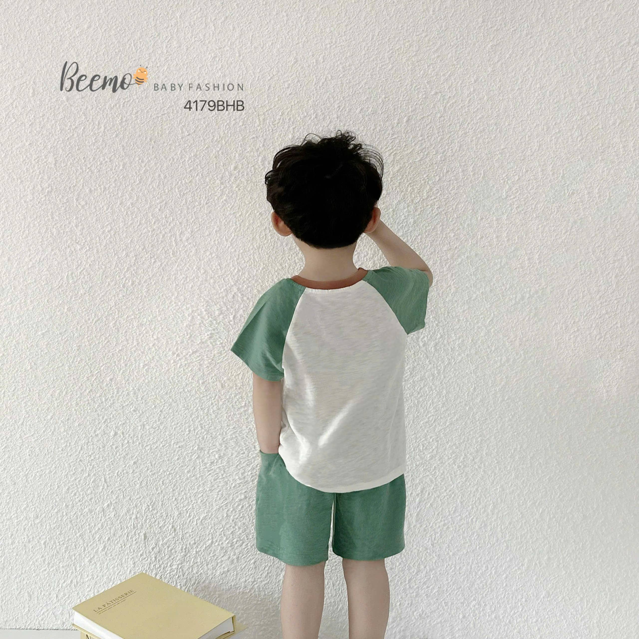 BEEMO_CHÀO HÈ NĂNG ĐỘNG – SET CỘC TAY RAGLAN IN Ô TÔ CHO BÉ TRAI