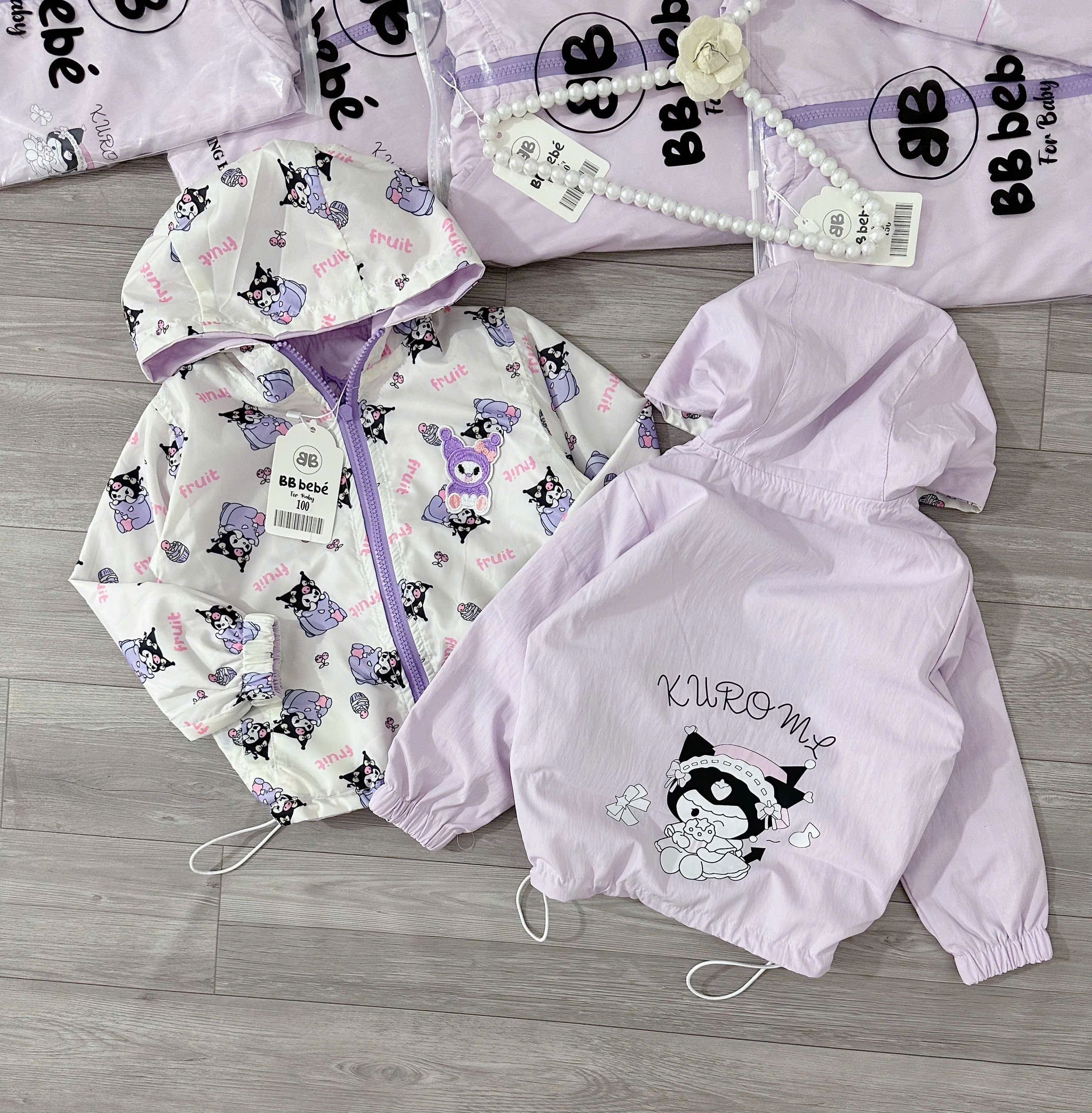 ÁO GIÓ KURUMI 2 MẶT BÉ GÁI