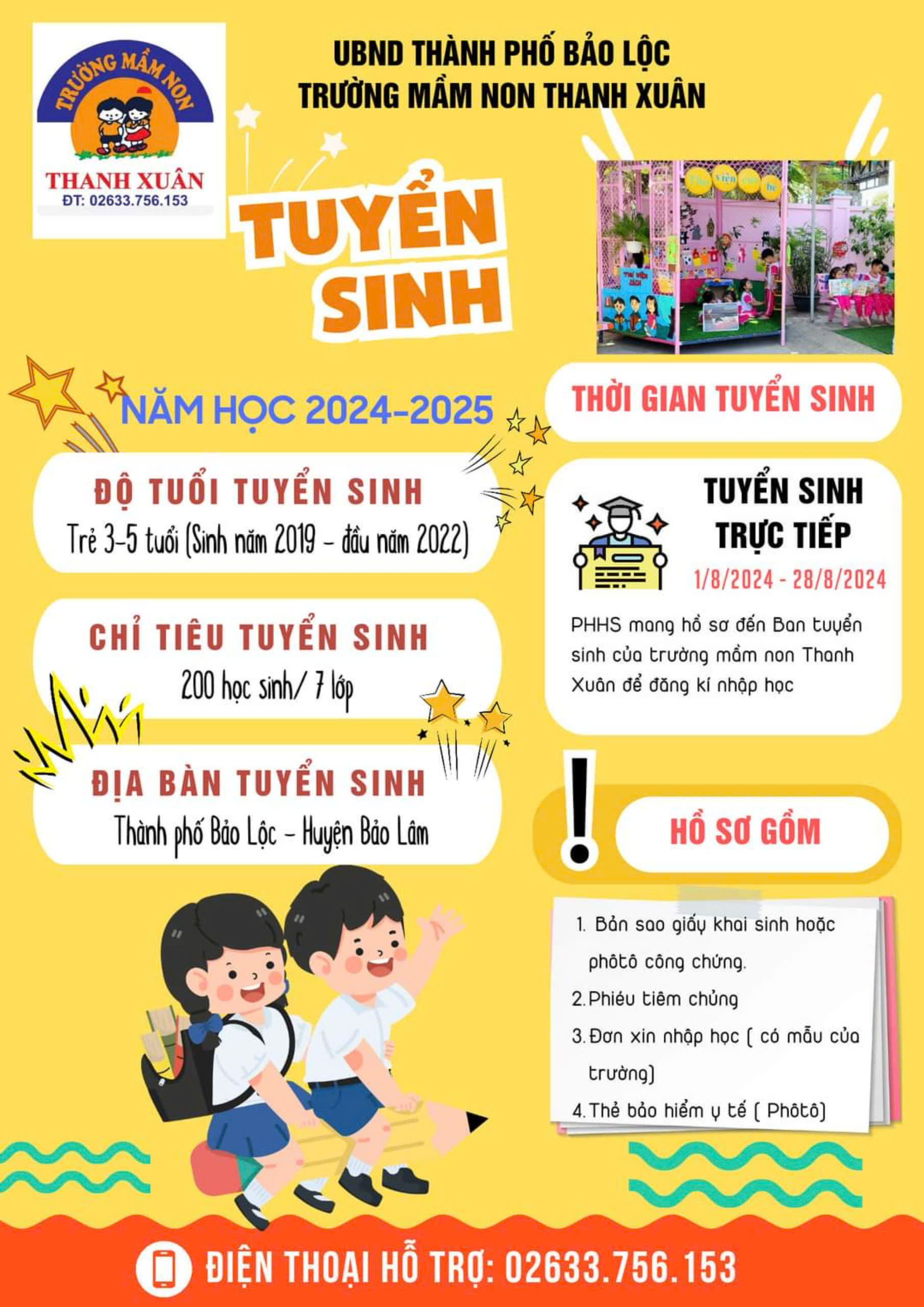 THÔNG BÁO TUYỂN SINH NĂM HỌC 2024-2025