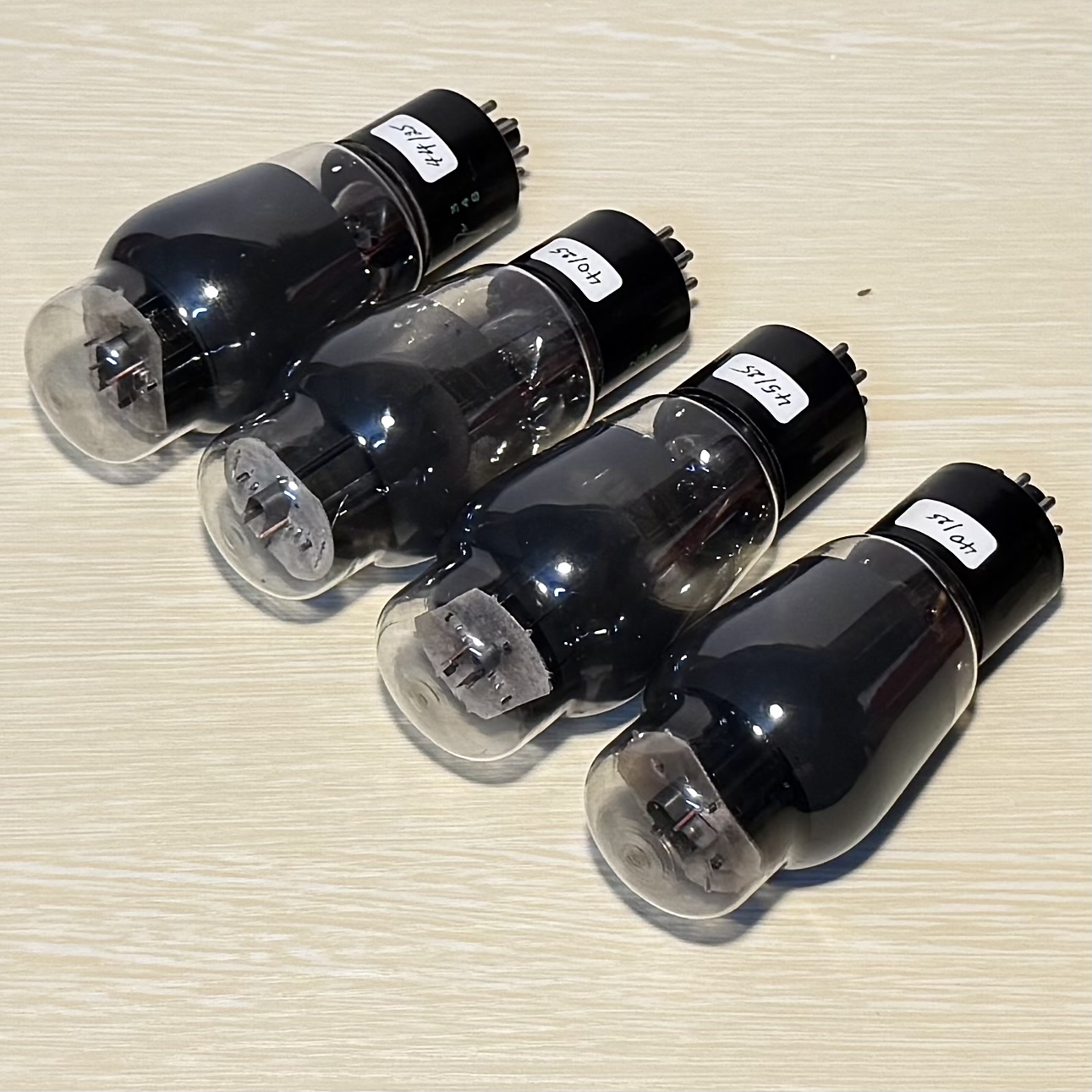 Bóng Đèn Sylvania 6L6G. 4 Rare 6L6G Sylvania Tube Black Plate Gray Glass