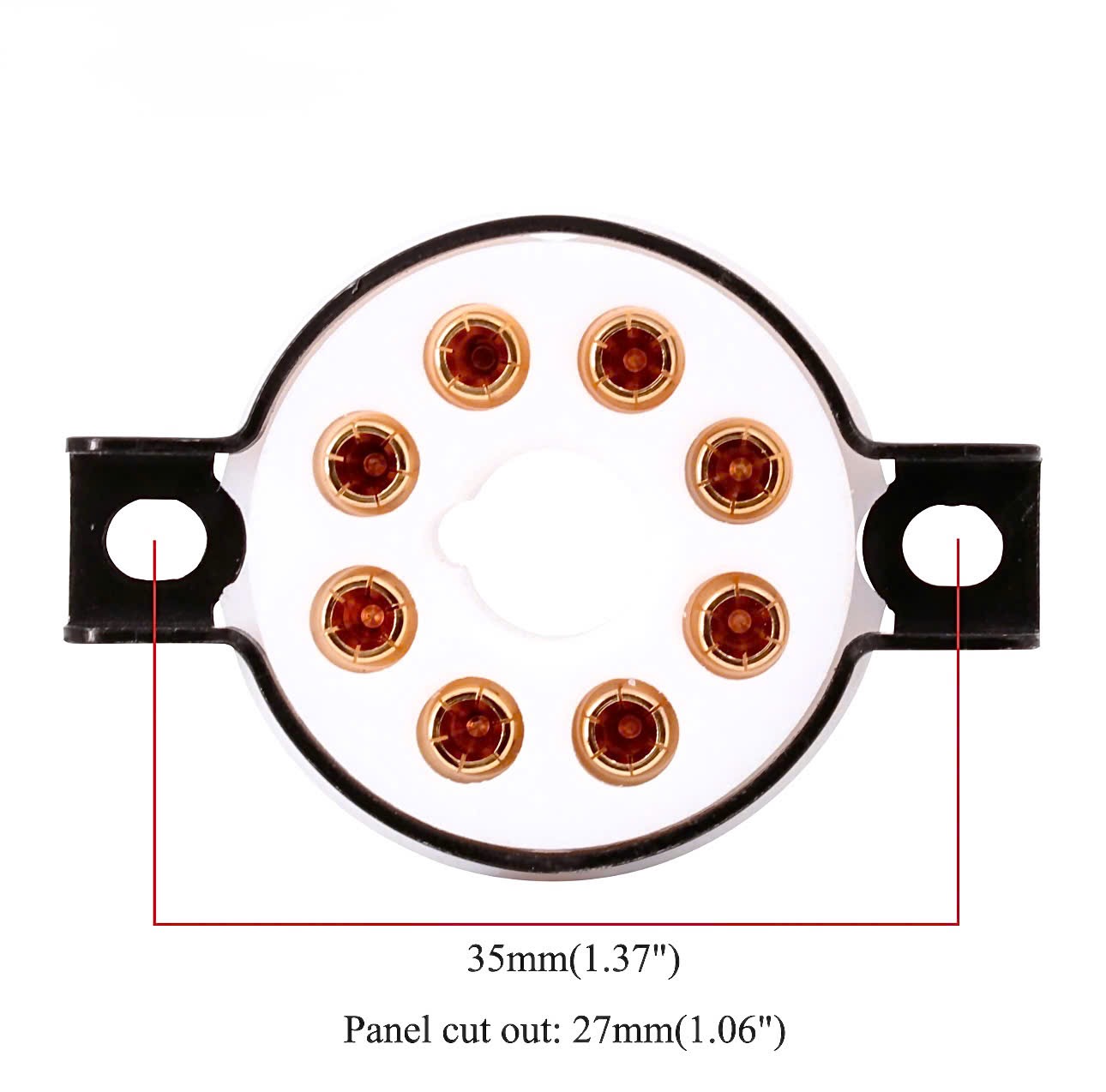 Đế Đèn 8pin Dành Cho 6SN7 6V6 5U4 GZ37 EL34 6550 KT88 6L6 Chân Vàng Cao Cấp