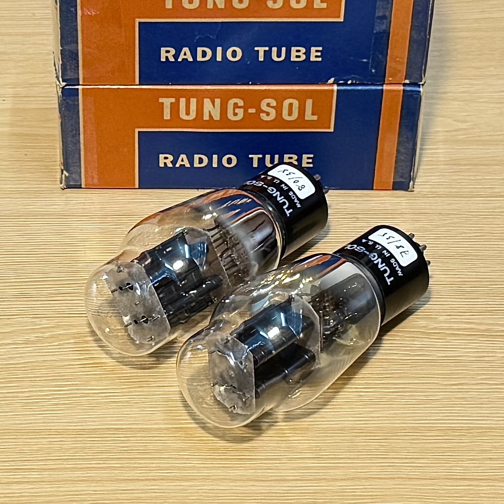 Matche Pair Tung-Sol 6B4G Tube Hanging Black Plate Foil Getter Tested 100%