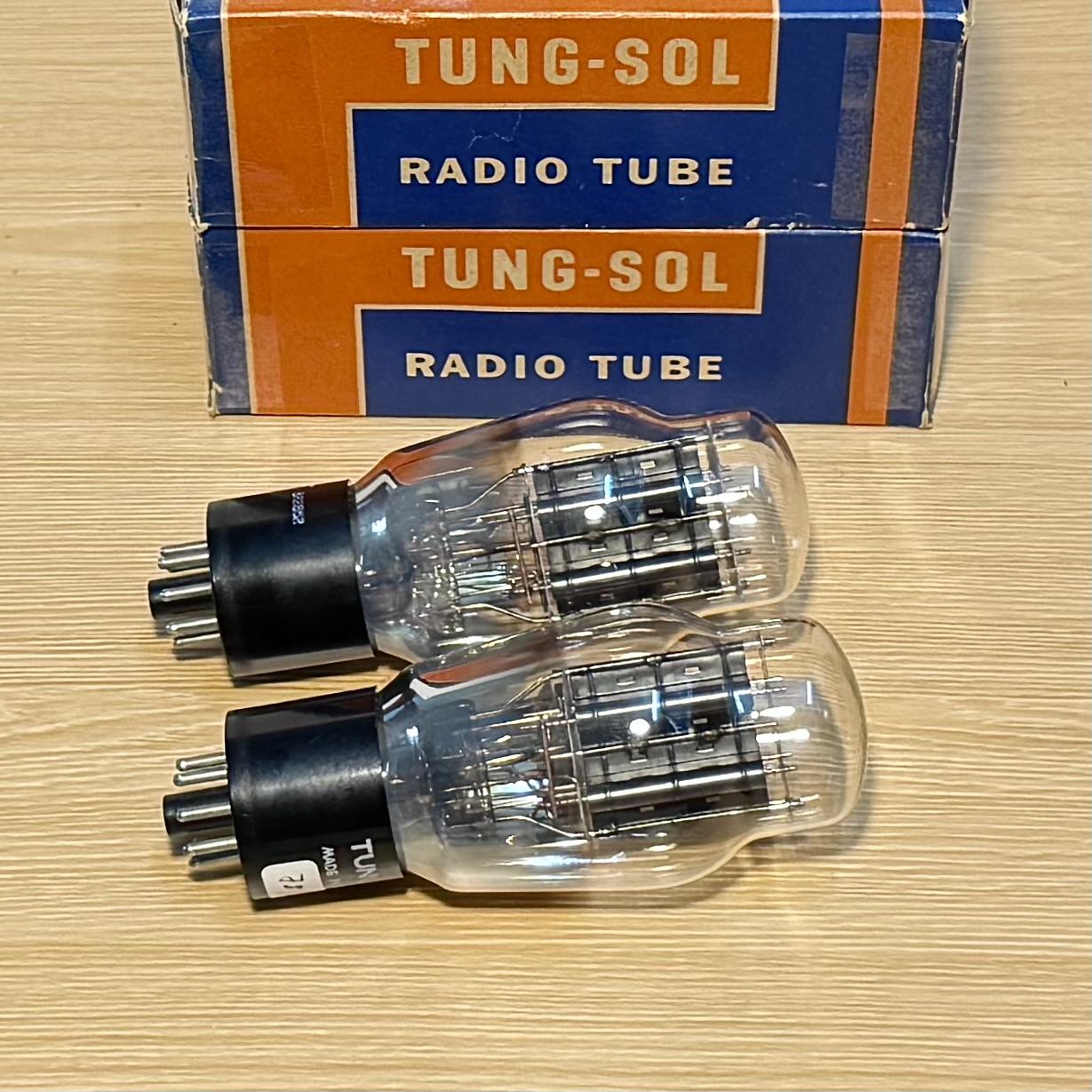 Matche Pair Tung-Sol 6B4G Tube Hanging Black Plate Foil Getter Tested 100%