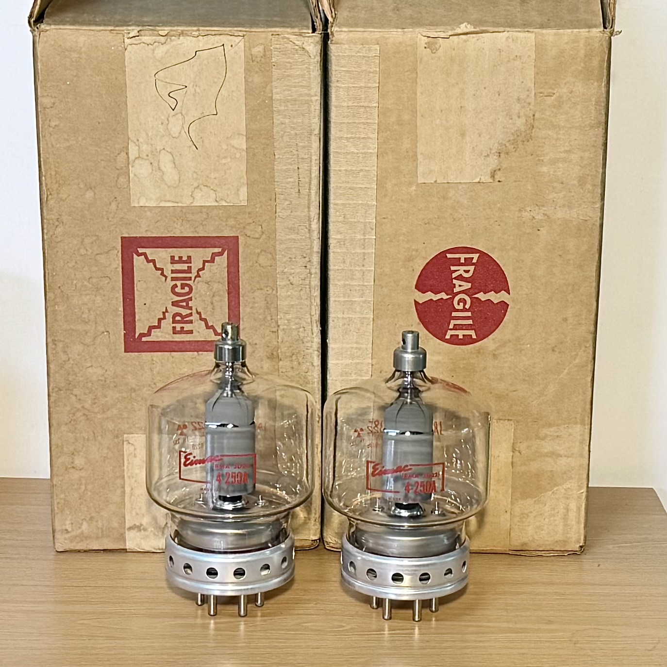 Pair Eimac 4-250 JAN 5D22 Tube New Open Box Made in USA 1962