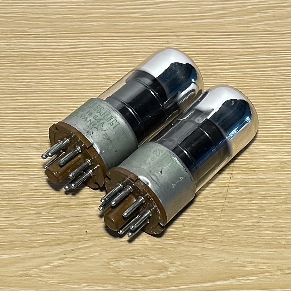 Pair 6SJ7 Sylvania Matal Base JAN CHS 6SJ7WGT Vacuum Tube Nos