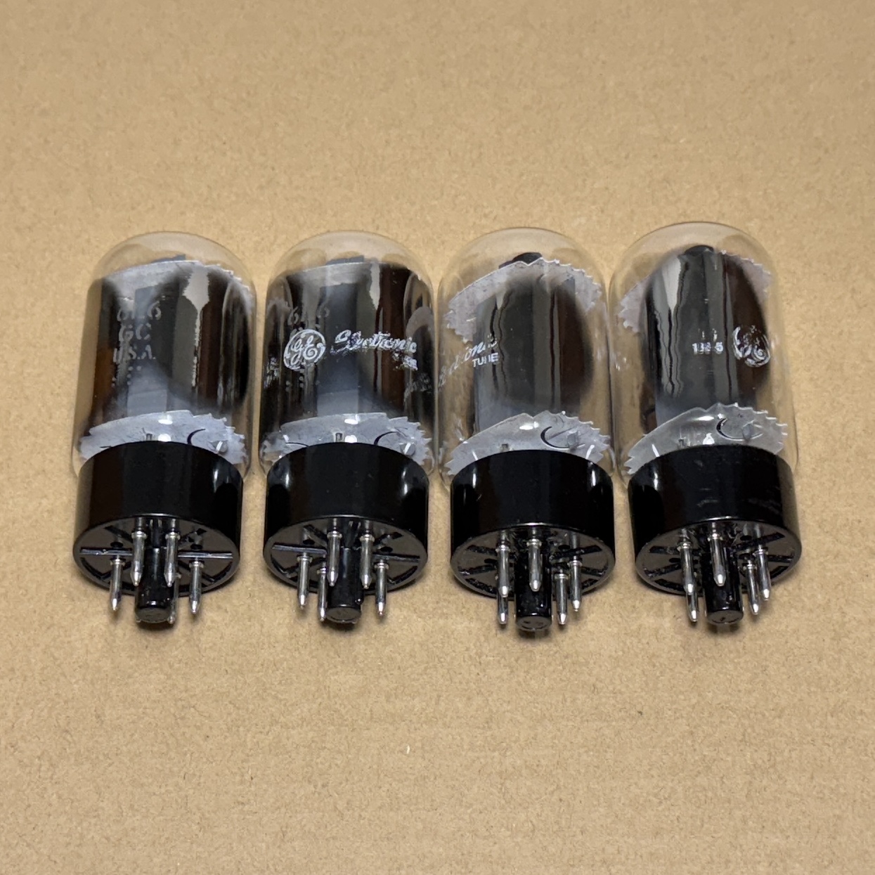 4x Ống Công Suất GE 6L6GC OO Getter Bộ Ghép Phù Hợp