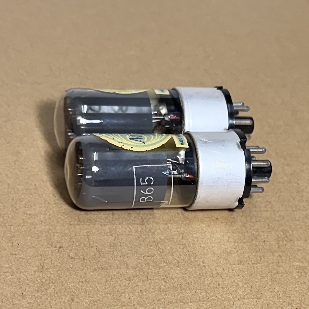 2x B65 6SN7 Marconi Metal Base Valve Tube