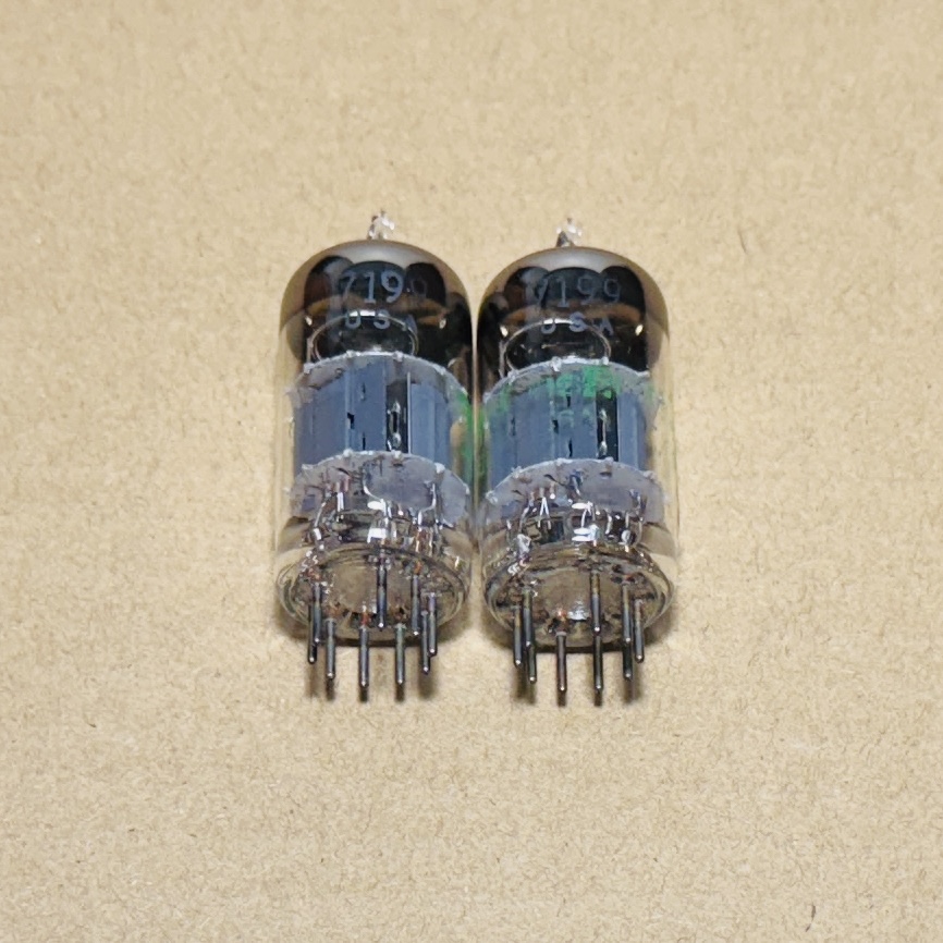 1Pair ECG Philips 7199 Gray Plate "O" Getter Nos