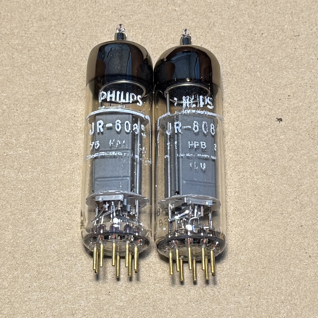 1pair Philips 6085 Gold Pin Eq E80CC 12AU7 ECC82 Test Strong (LC 55)