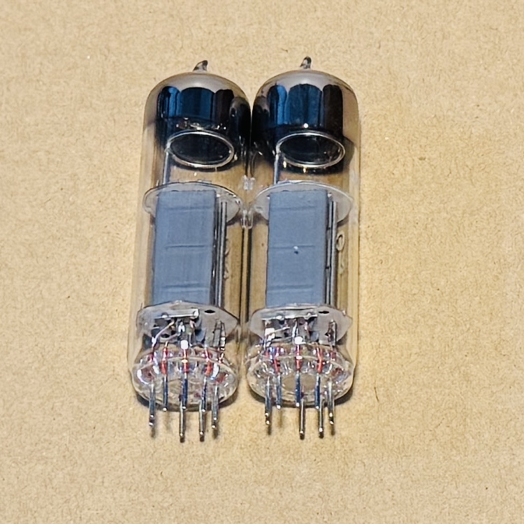 Pair of Silver Foot Valves Siemens E80CC 12AU7 ECC82 O Getter Opened unused