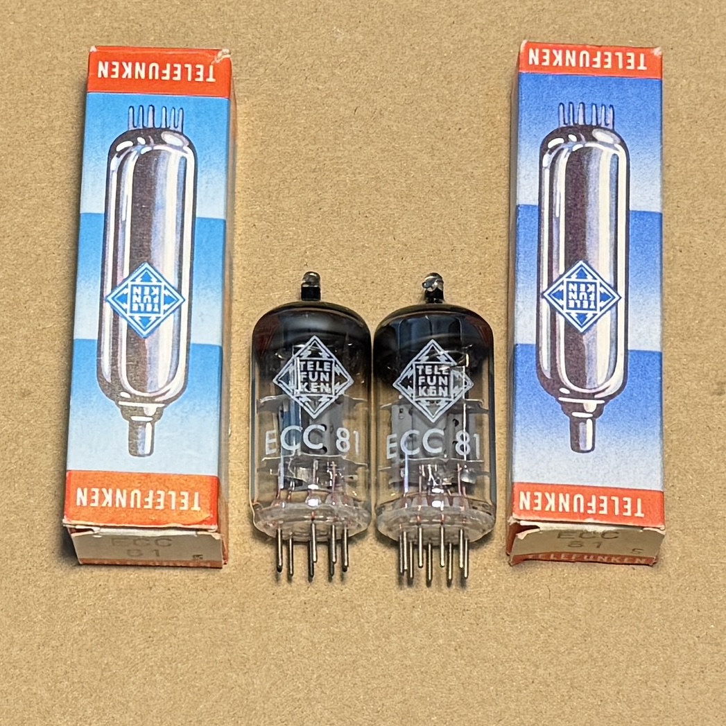 2x Telefunken ECC81 12AT7 Halo Getter New in box