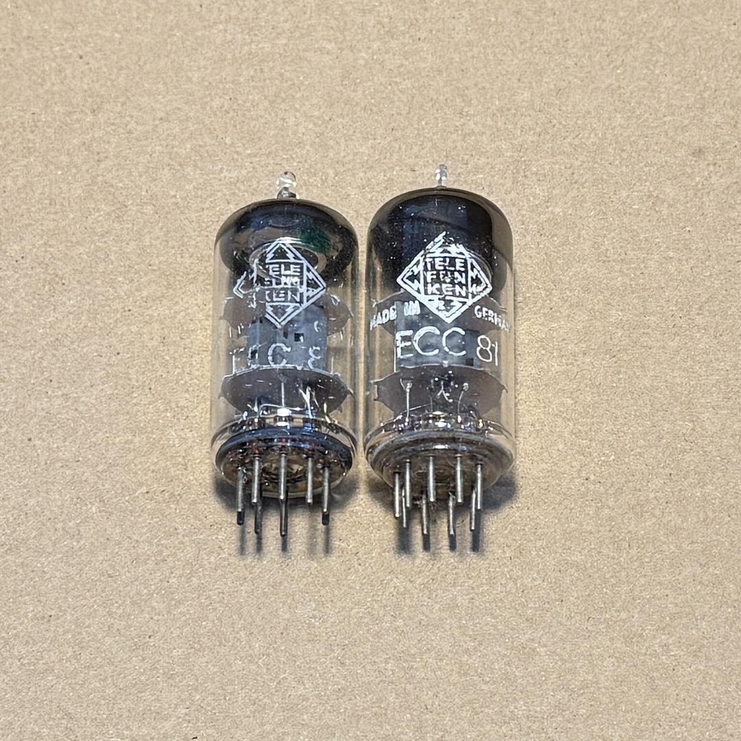 2Pc Telefunken ECC81 diamond bottom tubes tested Good TV7