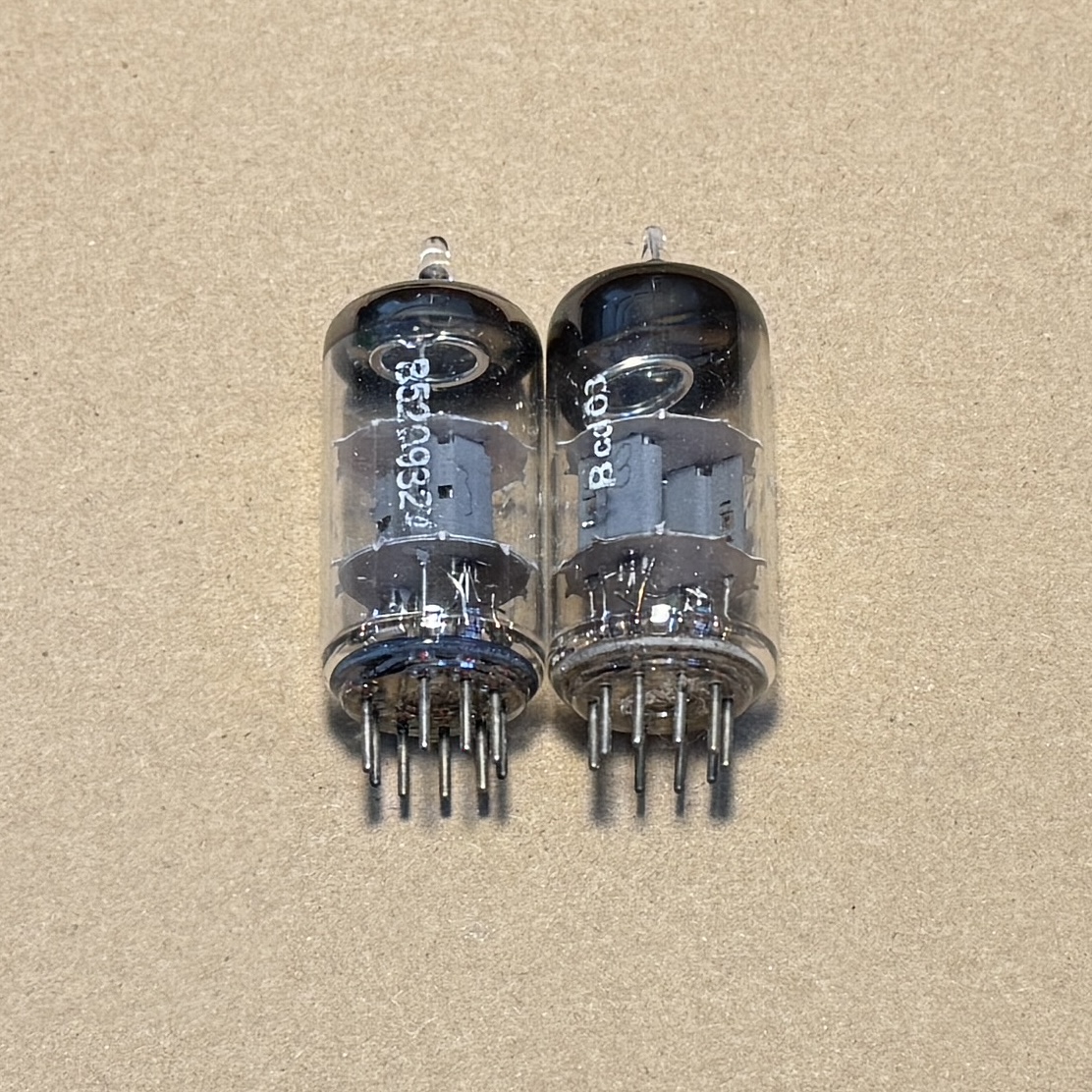 2Pc Telefunken ECC81 diamond bottom tubes tested Good TV7