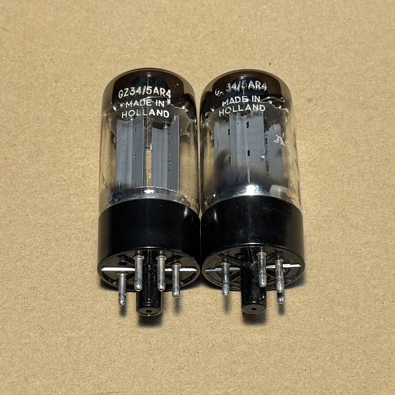 2Pc Amperex GZ34 5AR4 Tube DD Getter Code F31 X9E & X9C Holland