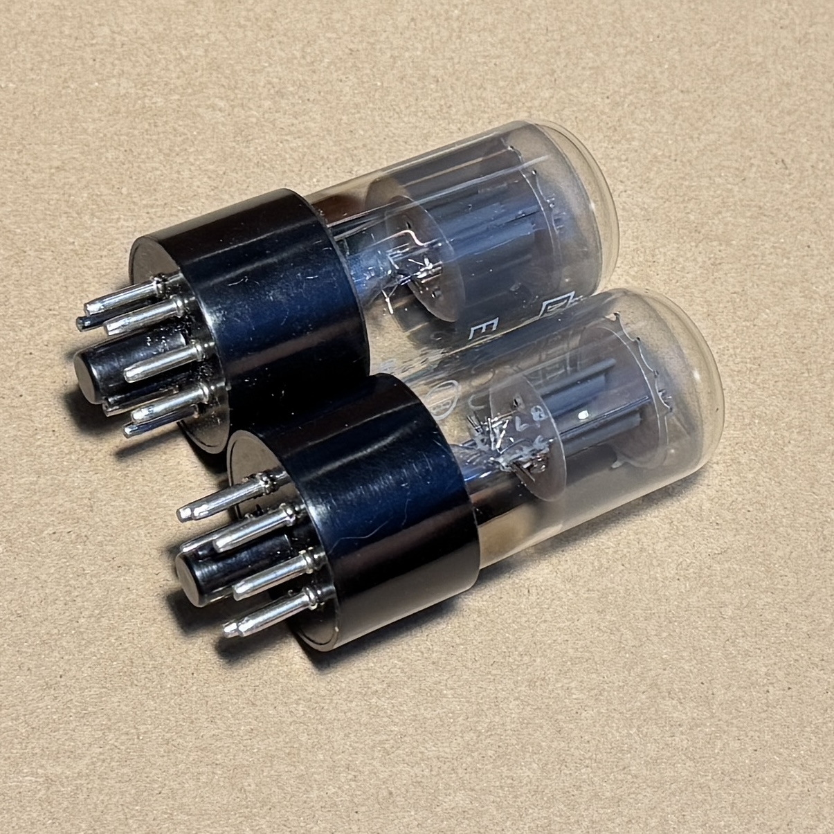 2x Mullard ECC33 Grey Glass Valve Tubes 1958 Eq B65 6SN7GT (Code 5k2 B7J3)