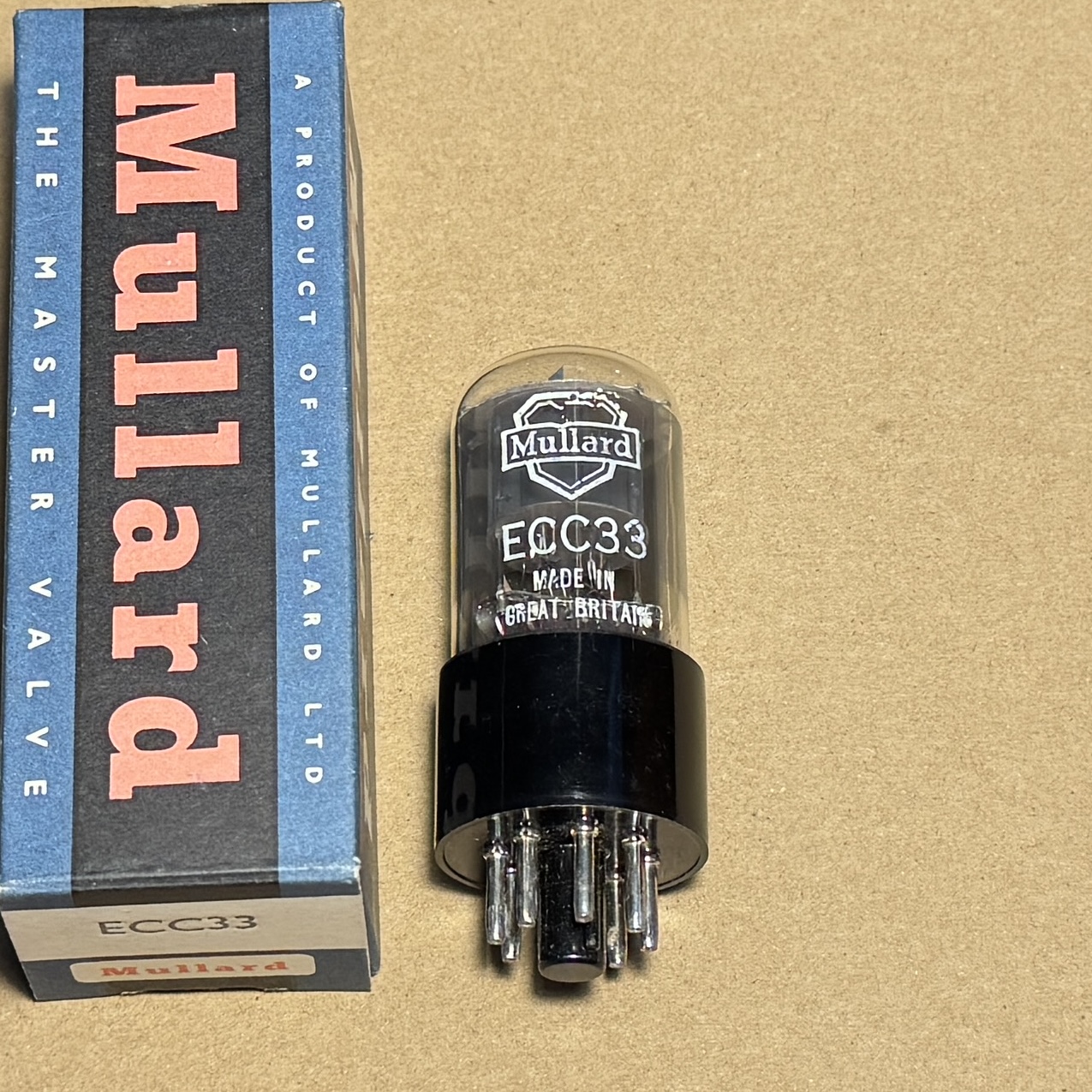 1x Mullard ECC33 Black Base Valve Tubes 1957 Eq B65 6SN7GT ECC32 CV181 (Code 5k2 B6H4)