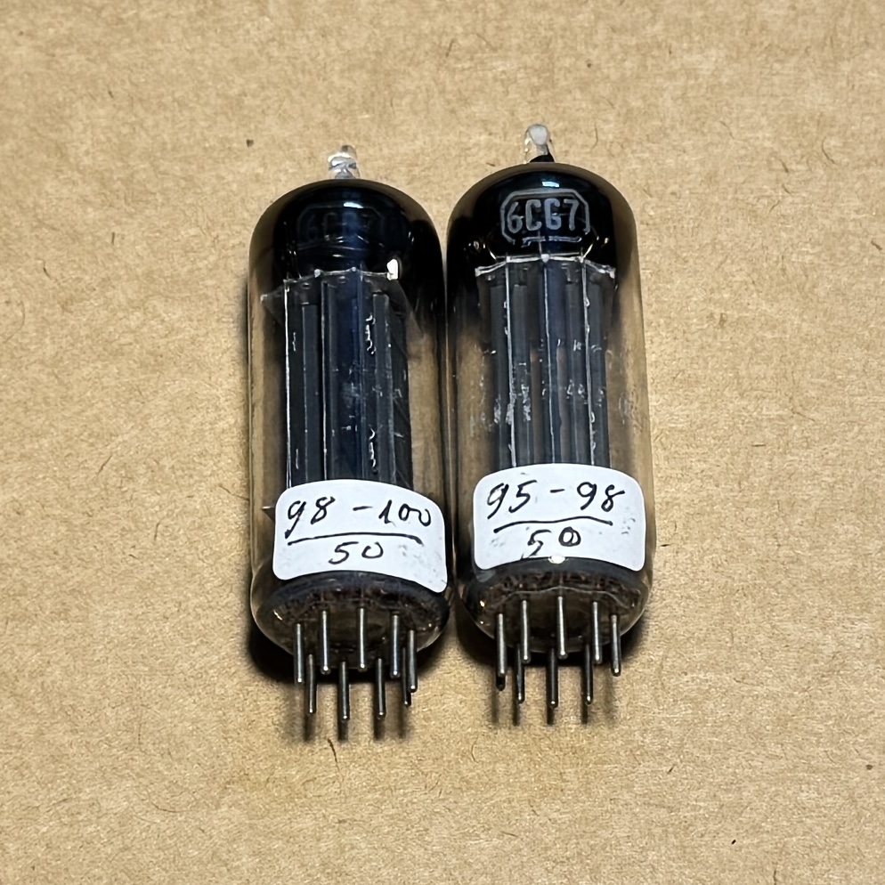 1Pair RCA 6CG7 Black Plate D getter TV7 Test Strong. Bóng Đèn 6CG7 RCA