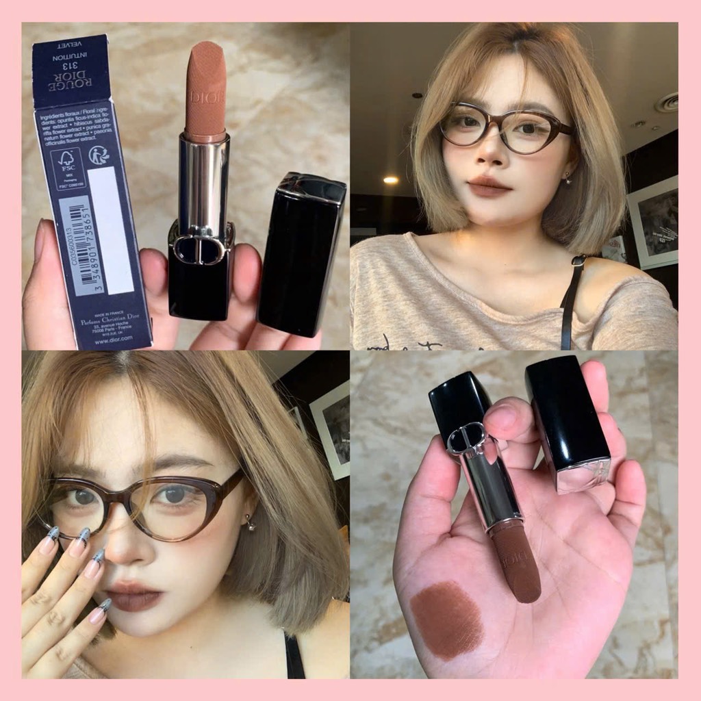 Son DIOR Rouge Nắp Hít Đen 2024 Couture Colour Refillable Floral Lip Care