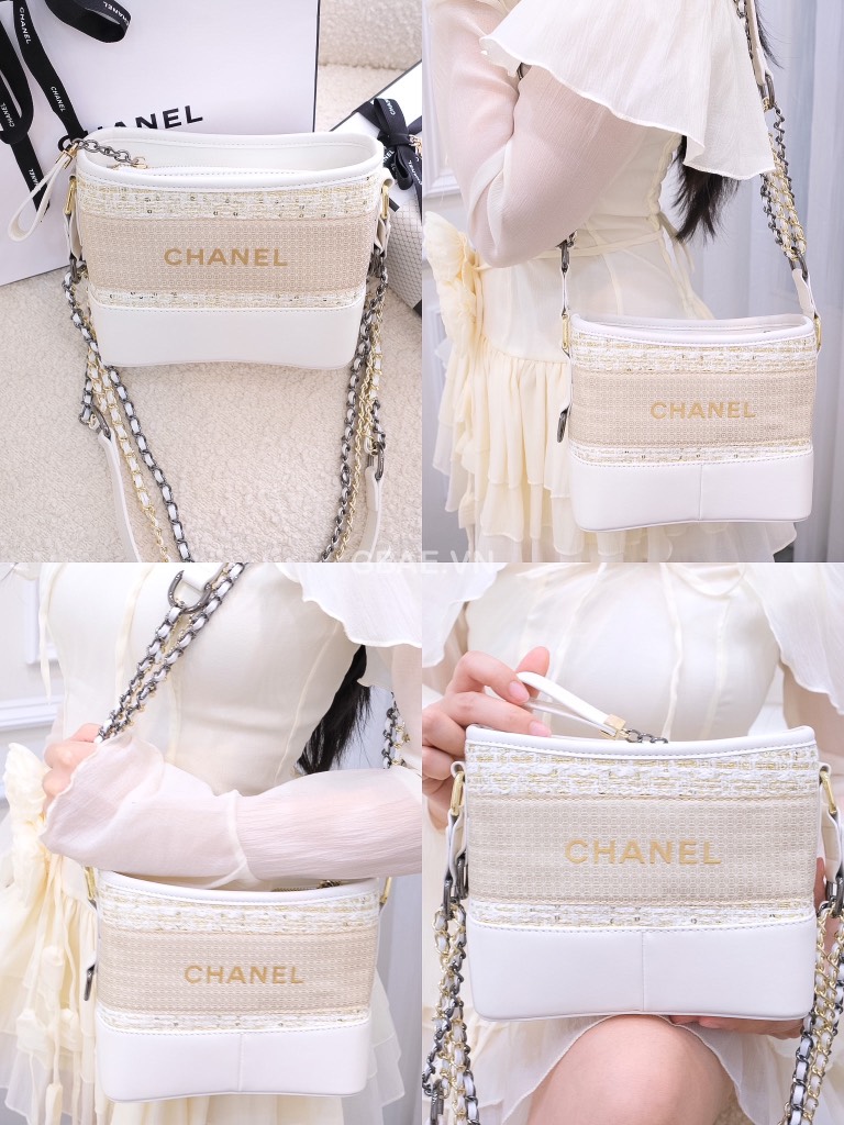 Túi Gift Custom Dạ Tweed CHANEL Limited Đủ Hộp & Túi Giấy Chanel Hoa Trà RB