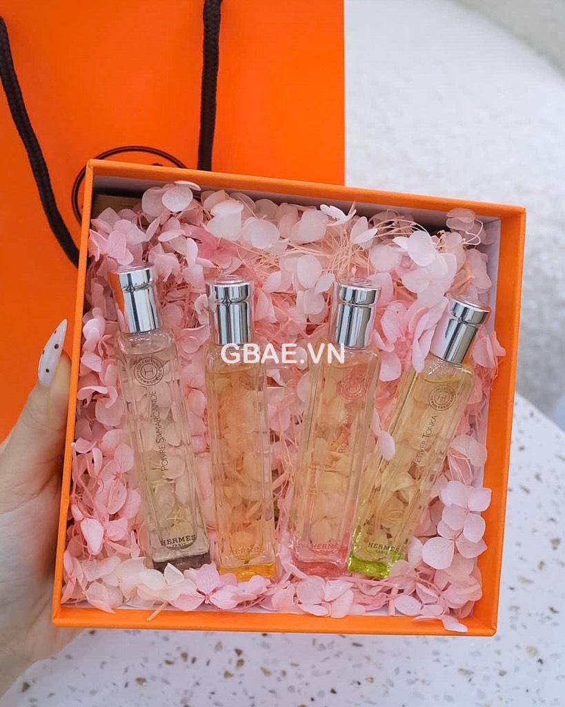 Set Nước Hoa HERMES 4c x 15ml Fullbox Kèm Túi Giấy Hãng