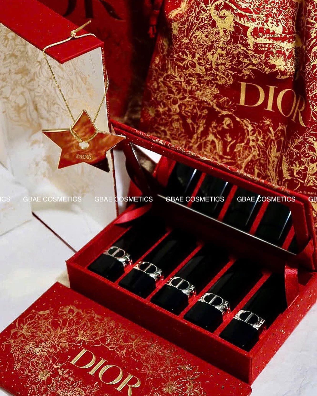 SET Son Rouge DIOR Limited Edition 5 Son Minisize (Phiên bản màu đỏ phiên bản giới hạn)