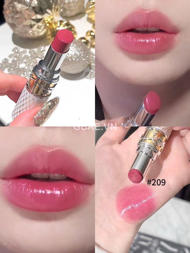 Son Dưỡng YSL LoveShine Caring Lipstick - Vỏ Limited (trắng sọc vàng)