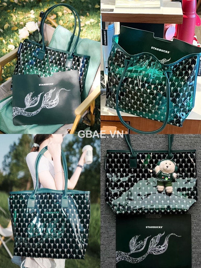 Túi Tote Xanh STARSBUCK - Size 42x33x12cm