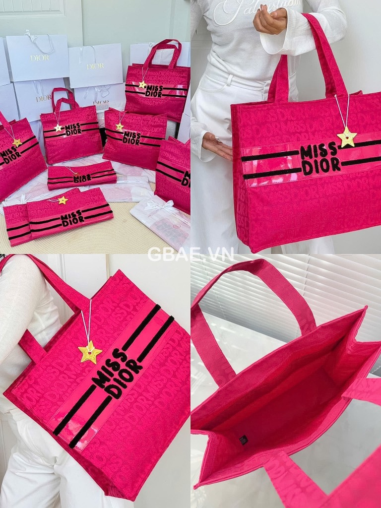 Túi Tote DIOR Lưới Gift Compliment Chính Hãng 42x35x13cm