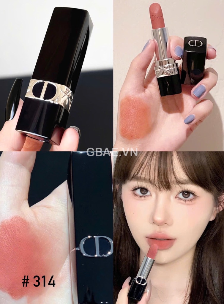 Son DIOR Rouge Nắp Hít Đen 2024 Couture Colour Refillable Floral Lip Care