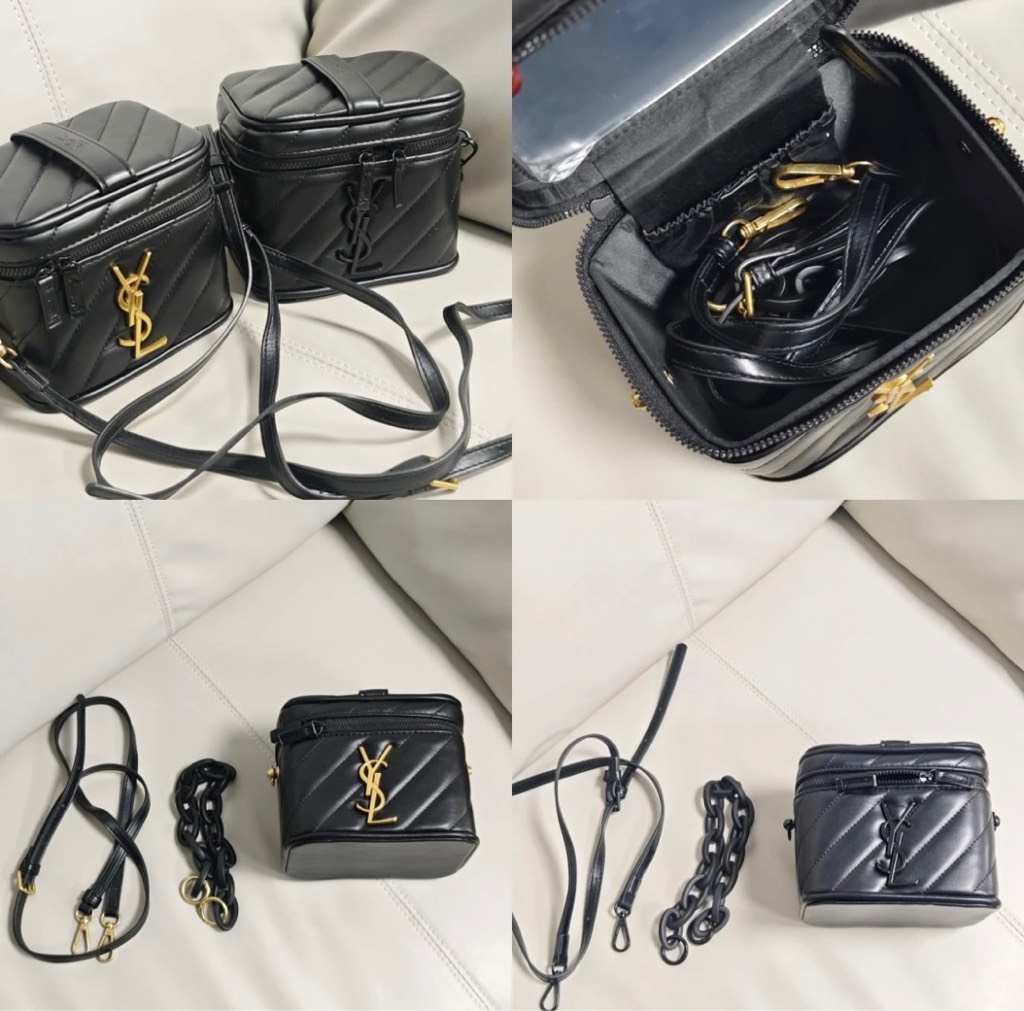 Túi Cốp YSL Vanity Màu Đen Gift Chính Hãng Kèm Dây Fullbox
