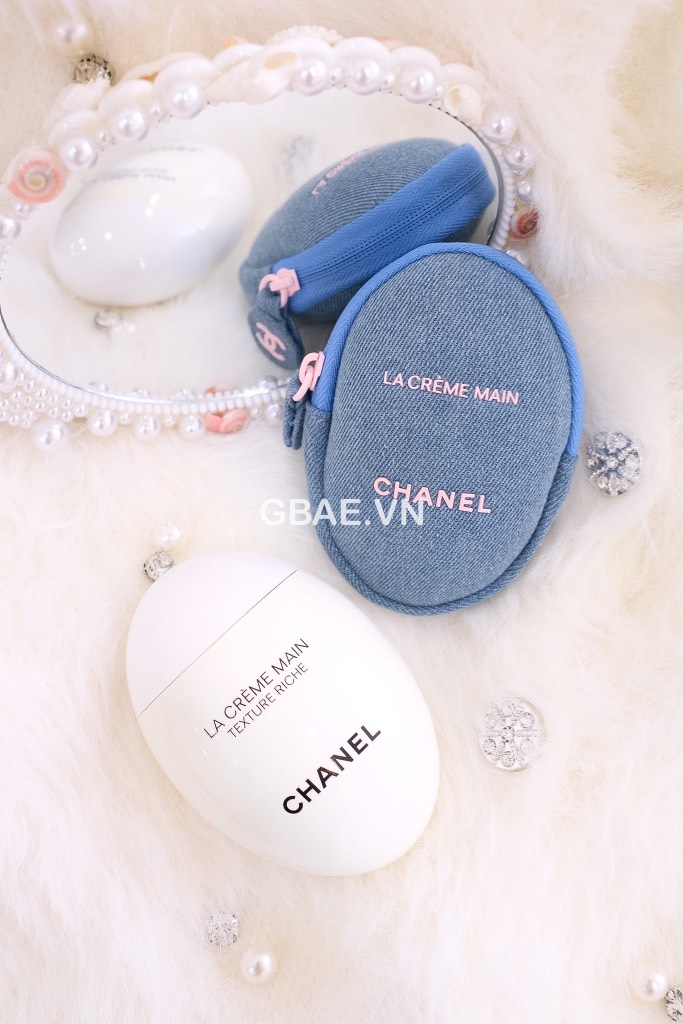 Túi Pouch CHANEL Denim Đựng Kem Tay Fullbox Limited Pouch
