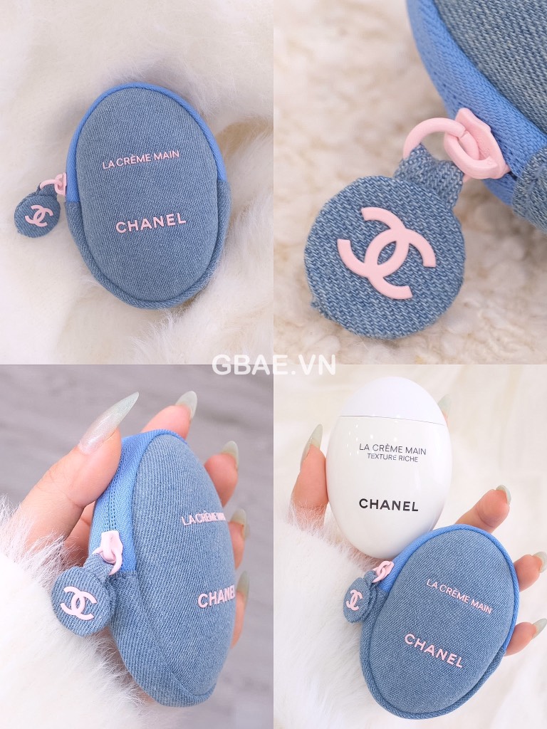 Túi Pouch CHANEL Denim Đựng Kem Tay Fullbox Limited Pouch