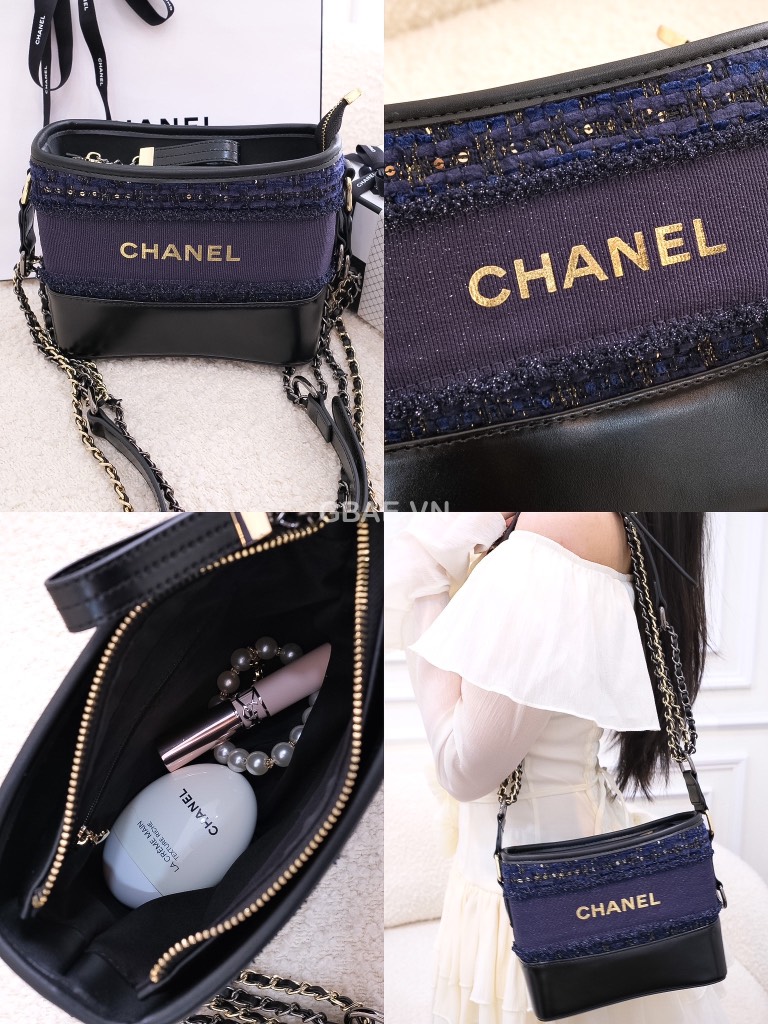 Túi Gift Custom Dạ Tweed CHANEL Limited Đủ Hộp & Túi Giấy Chanel Hoa Trà RB