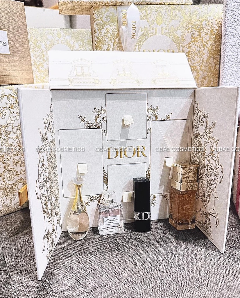 Set DIOR 30 Montaigne nước hoa mini + serum + son Dior 4pcs kèm túi giấy (họa tiết ngôi nhà)
