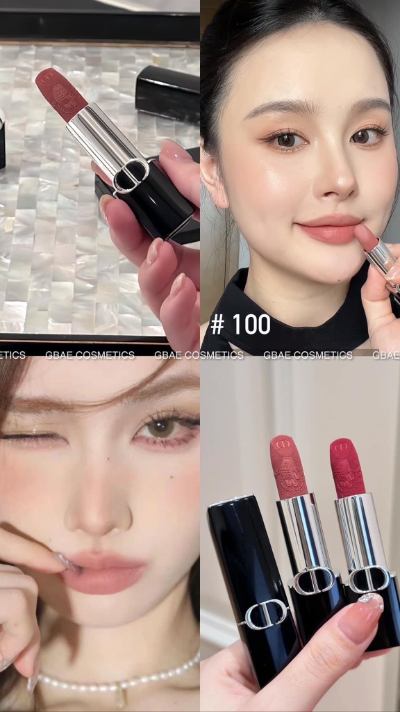 Son DIOR Rouge Nắp Hít Đen 2024 Couture Colour Refillable Floral Lip Care