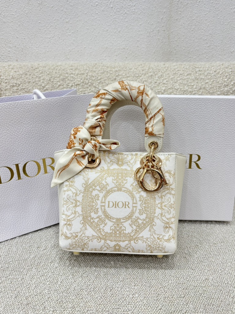 Túi DIOR custom hoạ tiết Holiday Limited dáng Lady size 25cm fullbox túi giấy hãng