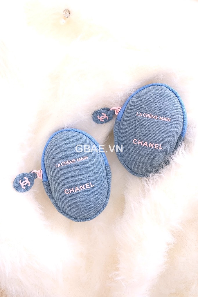 Túi Pouch CHANEL Denim Đựng Kem Tay Fullbox Limited Pouch