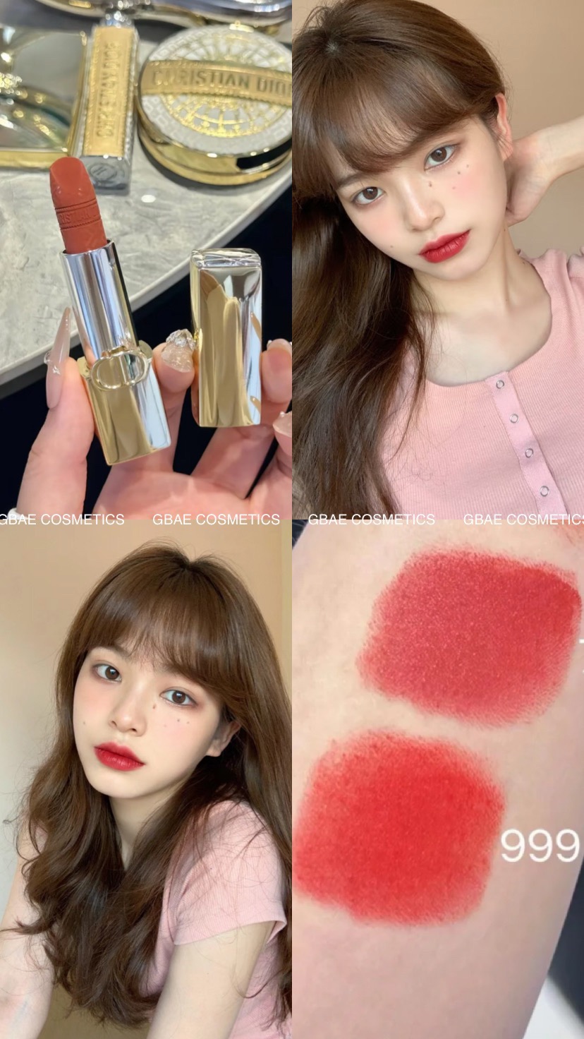 Son DIOR Rouge Nắp Hít Vỏ Vàng Velet Lipstick New Limited 2024
