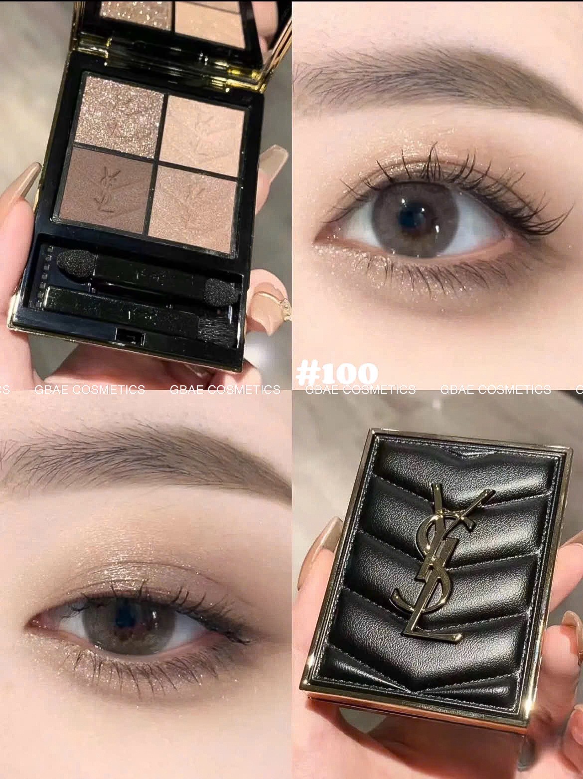 Phấn mắt mini YSL kèm 2 cọ mắt