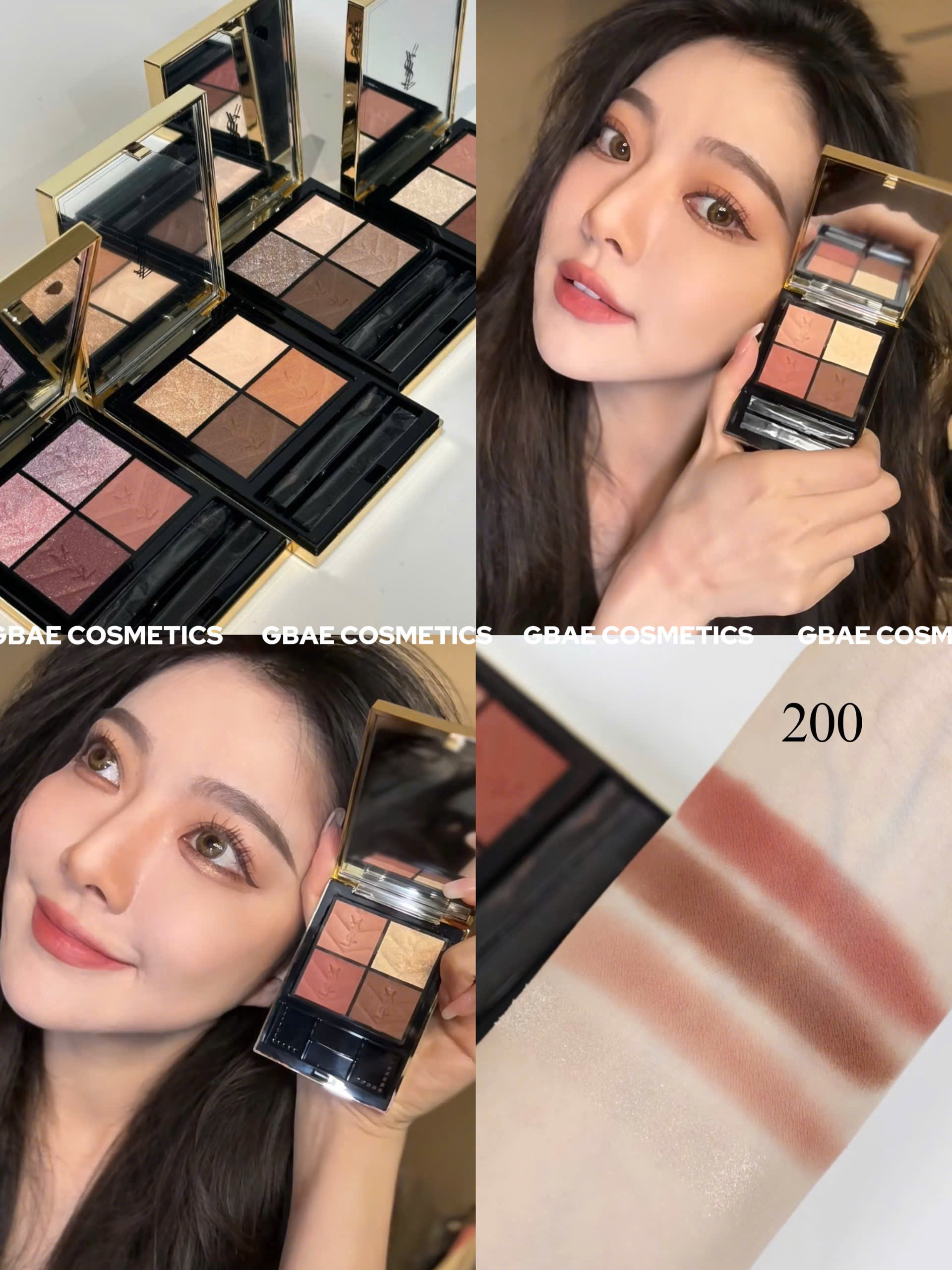 Phấn mắt mini YSL kèm 2 cọ mắt