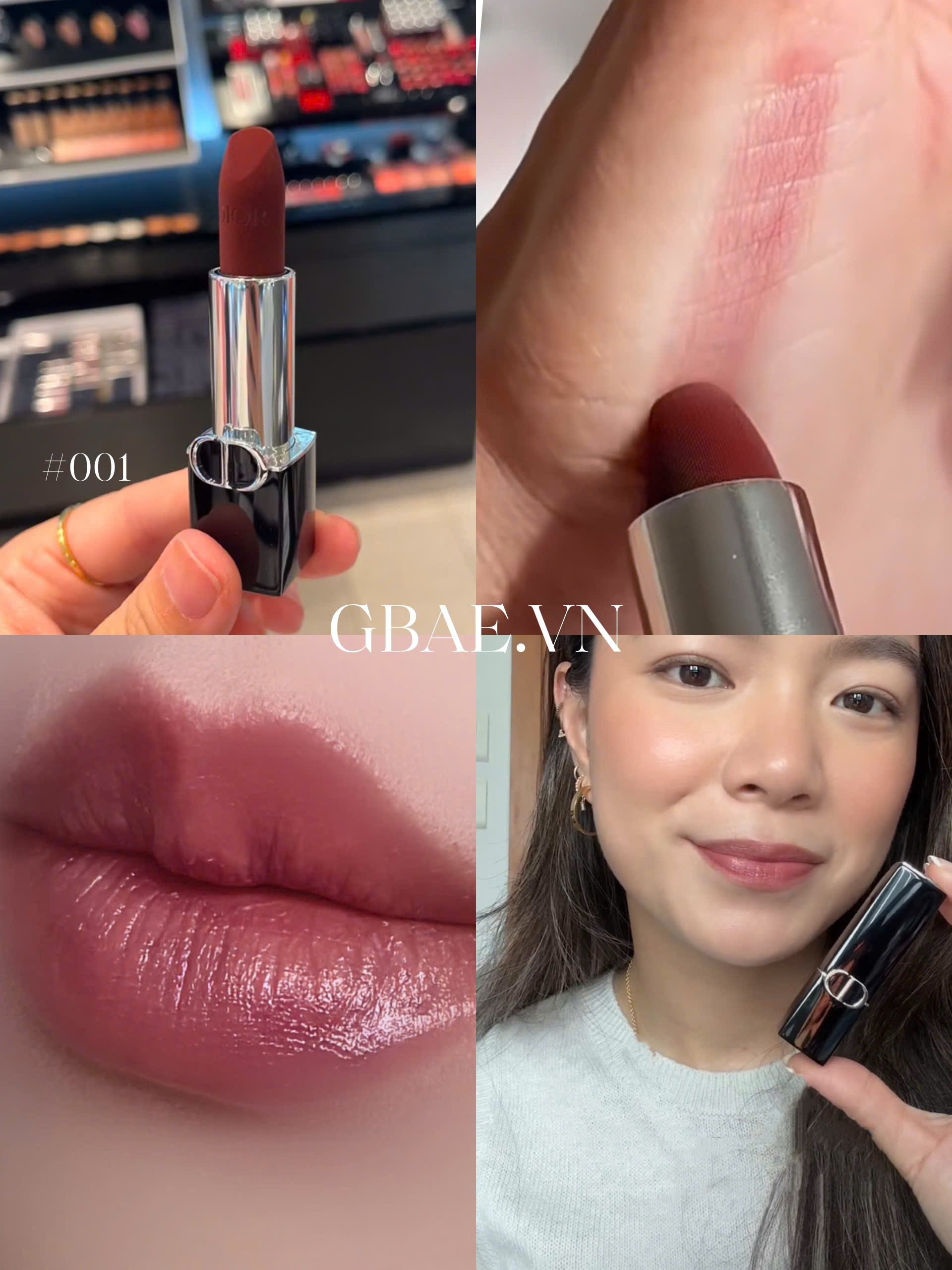 Son DIOR Rouge Nắp Hít Đen 2024 Couture Colour Refillable Floral Lip Care