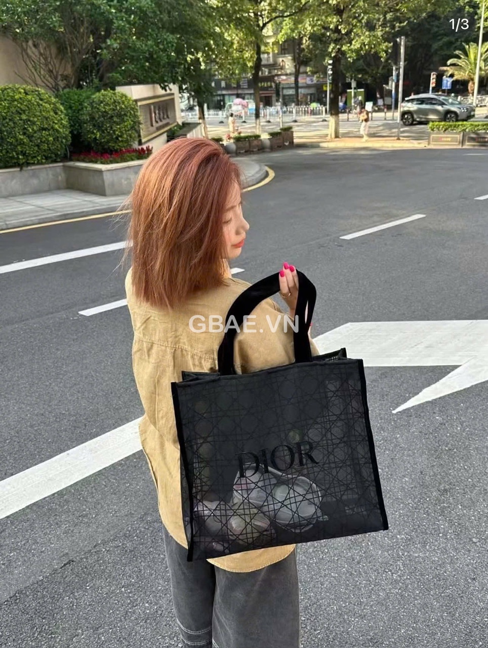Túi Tote DIOR Lưới Gift Compliment Chính Hãng 42x35x13cm